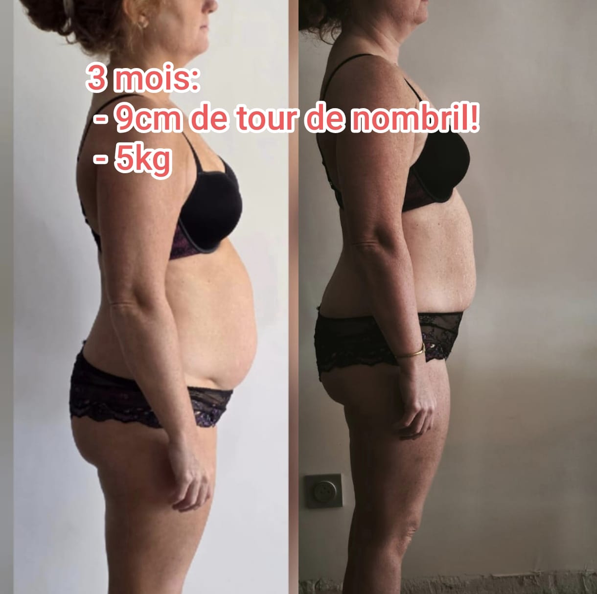 Avant / après — homme, perte de 5 kg en 5 semaines avec Feel Great